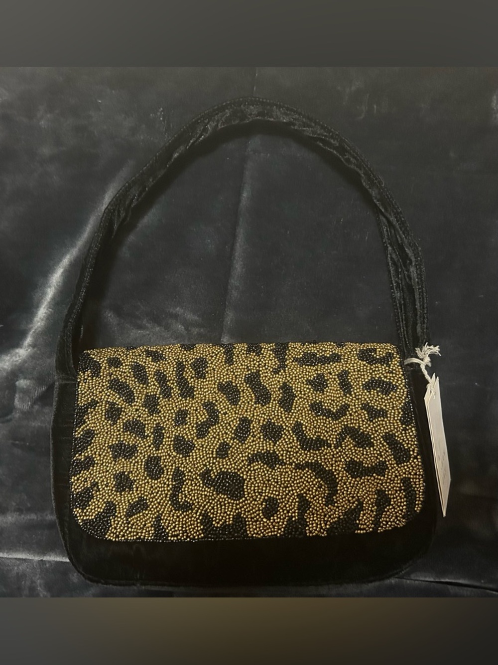 A New Day Sequined Leopard Print Flap Shoulder Bag